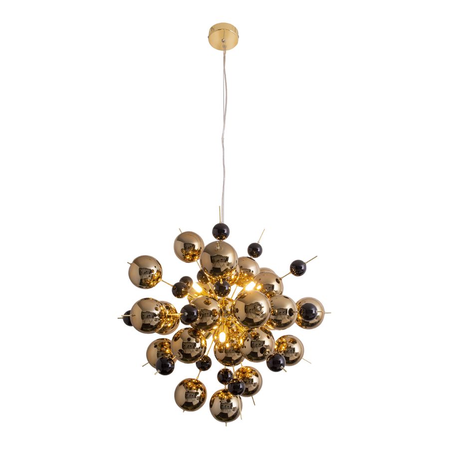 Pendelleuchte Explosion Copper (Gold) - G9, max. 10x20W, IP20, chrom, nicht dimmbar, exkl. Leuchtmittel, D=650mm, H=650mm, PL=1500mm