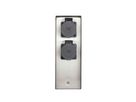IP55 Energiesäule 4xT13 - 230V AC, max. 10A, 4xT13, IP55, nickel, rostfrei, Überlastschutz, L=130mm, B=85mm, H=230mm