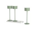 Akku-Tischleuchten 3er Set mit Ladestation Tavolo grün - 3000-6500K,150lm, IP20