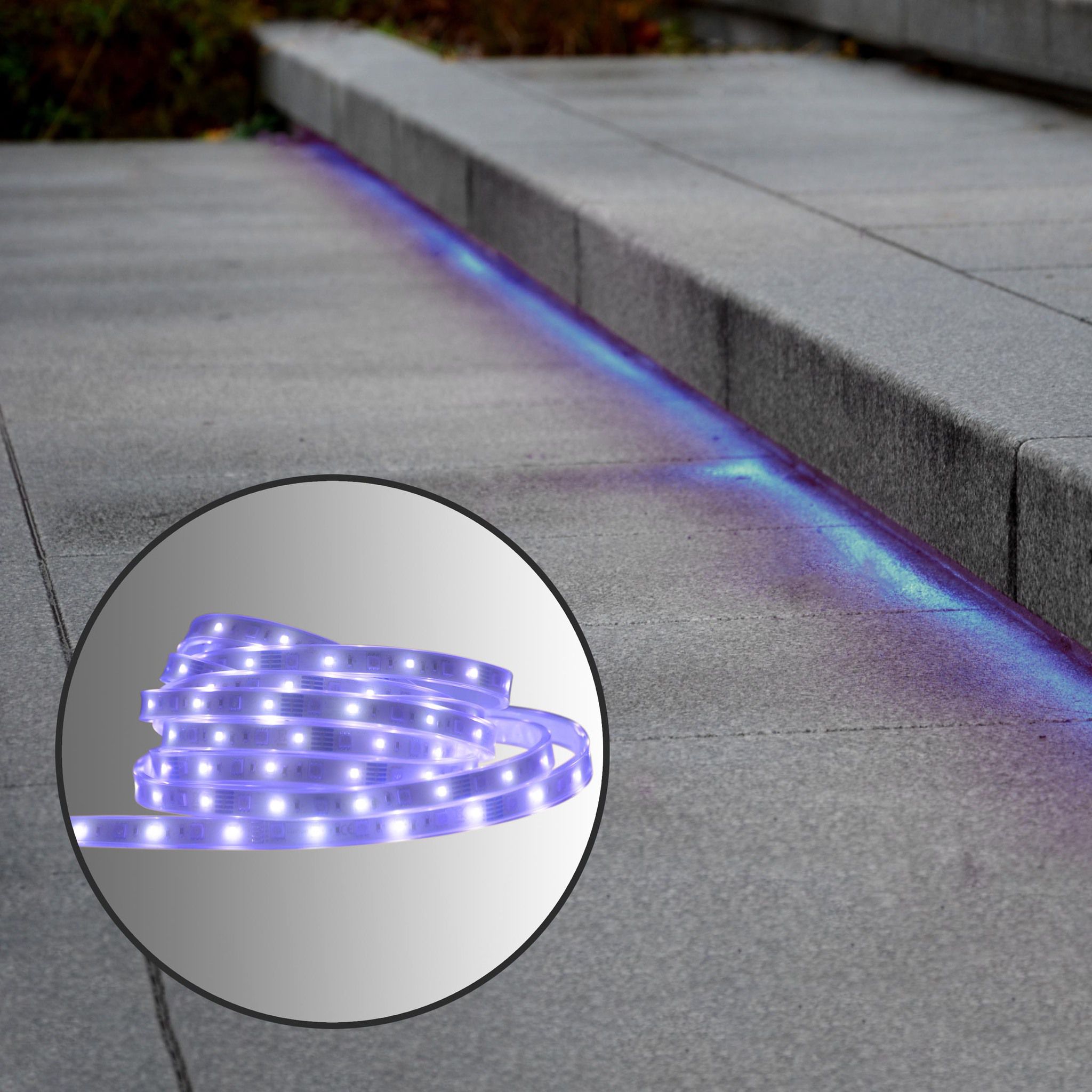 LED Stripe outdoor 500cm RGBW CH-Stecker IP55 - 500cm Länge , IP44, IP55 Stecker