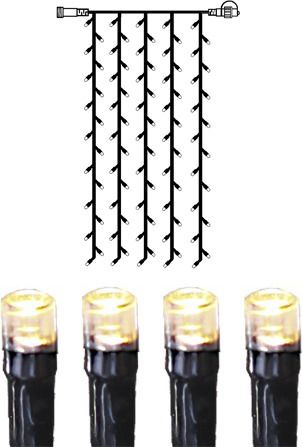 Vorhang Lichterkette Extra System Decor - IP44, Warmweiss, 100 LED