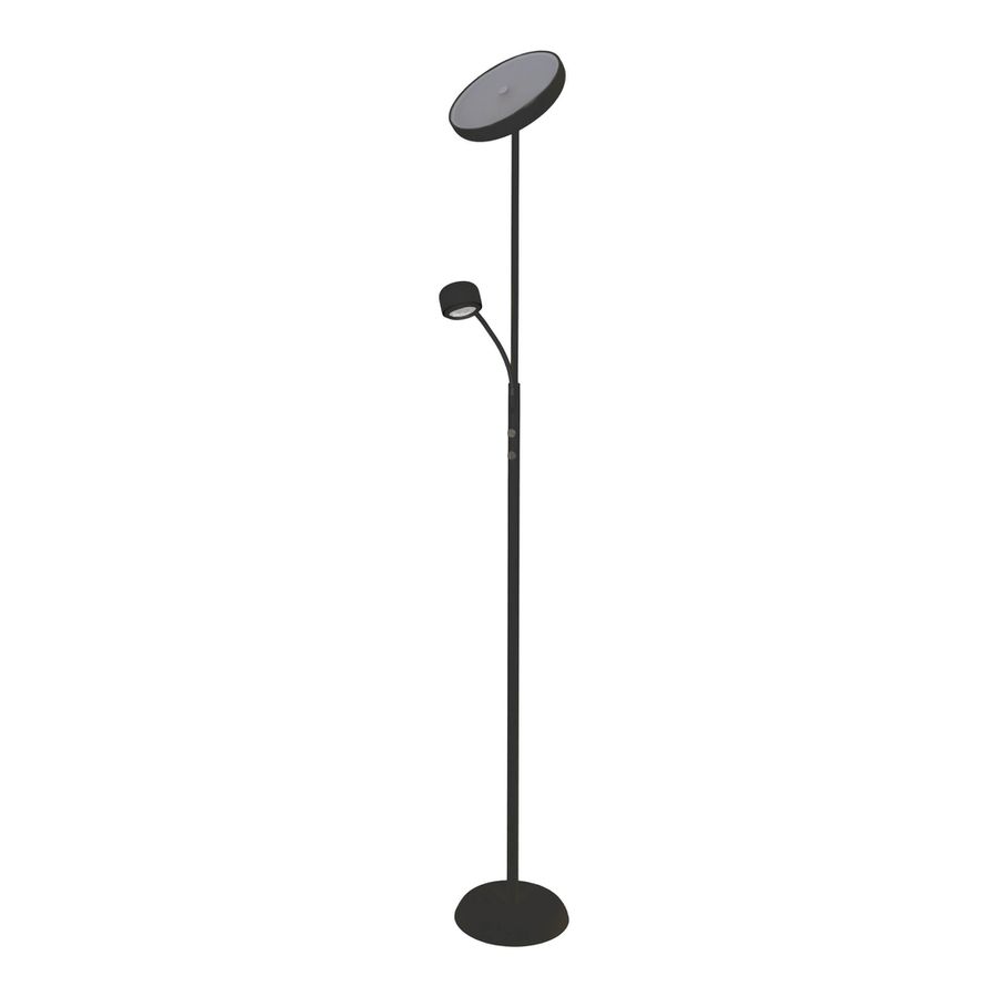 LED Stehleuchte  ROMIS  mit Lesearm schwarz - IP20, LED-Modul, Schwarz