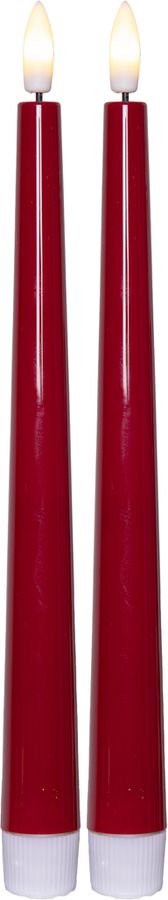 LED Dinner Kerze 2 pack Flamme Candy - Indoor, Rot, 26.00 cm Höhe, Timerfunktion