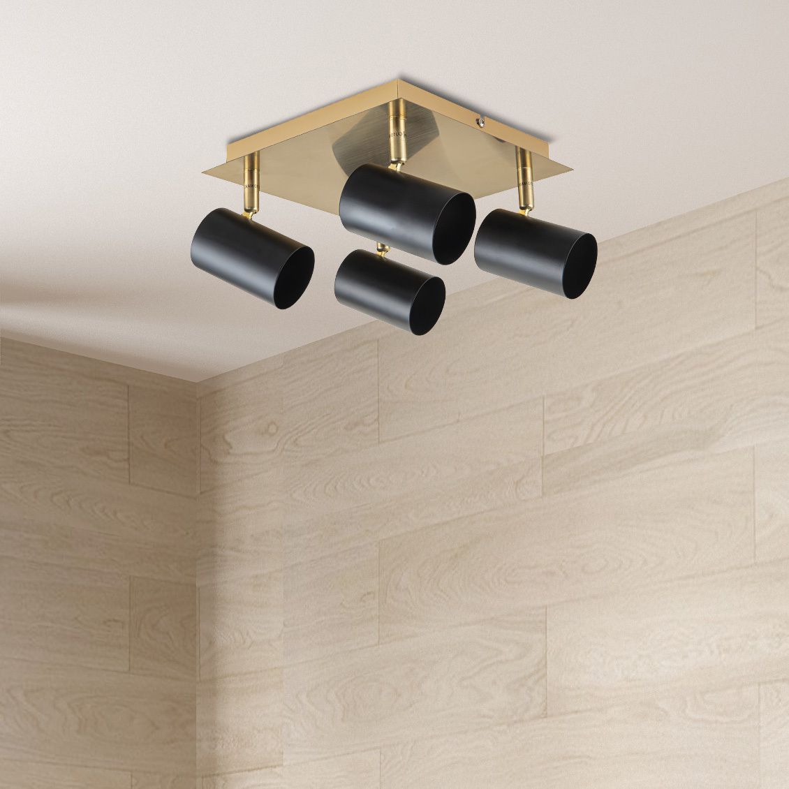 4er Wand- und Deckenleuchten FRIDA L/B: 22 cm schwarz - GU10, IP20, 40W, 230V