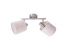 Wand-und Deckenleuchte MARON (2er Spot) - E14, max. 2x40W, IP20, nickel + weiss, nicht dimbar, exkl. Leuchtmittel, L=460mm, B=120mm, H=207mm