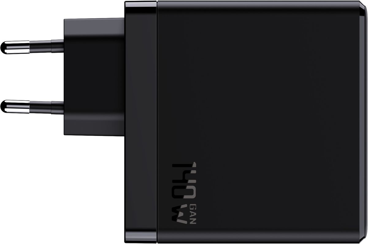 Fast Charger 140W GaN 3-Port - Out: USB-C1: 140W PD, USB-C2: 100W PD, USB-A: 60W inkl. 1.0m 140W USB-C to C Kabel, schwarz