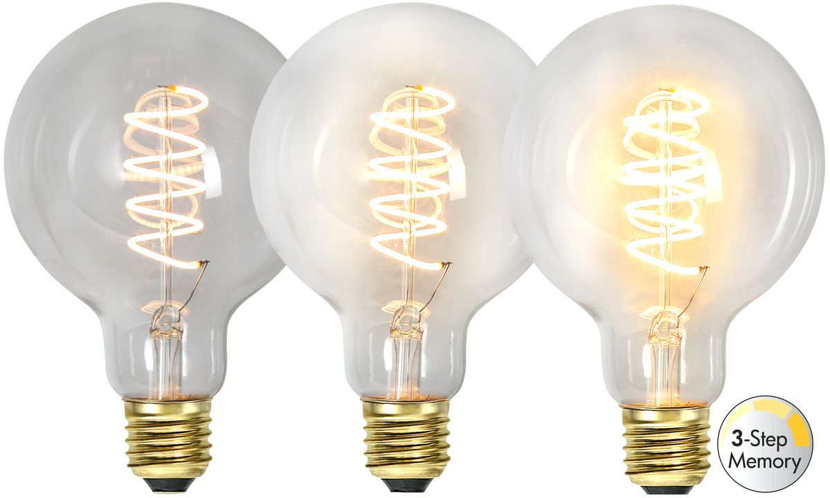 LED Leuchtmittel E27 G95 Decoled Spiral Clear 3-step - E27, 270Lm, 2100K, 4W, 220-240VAC