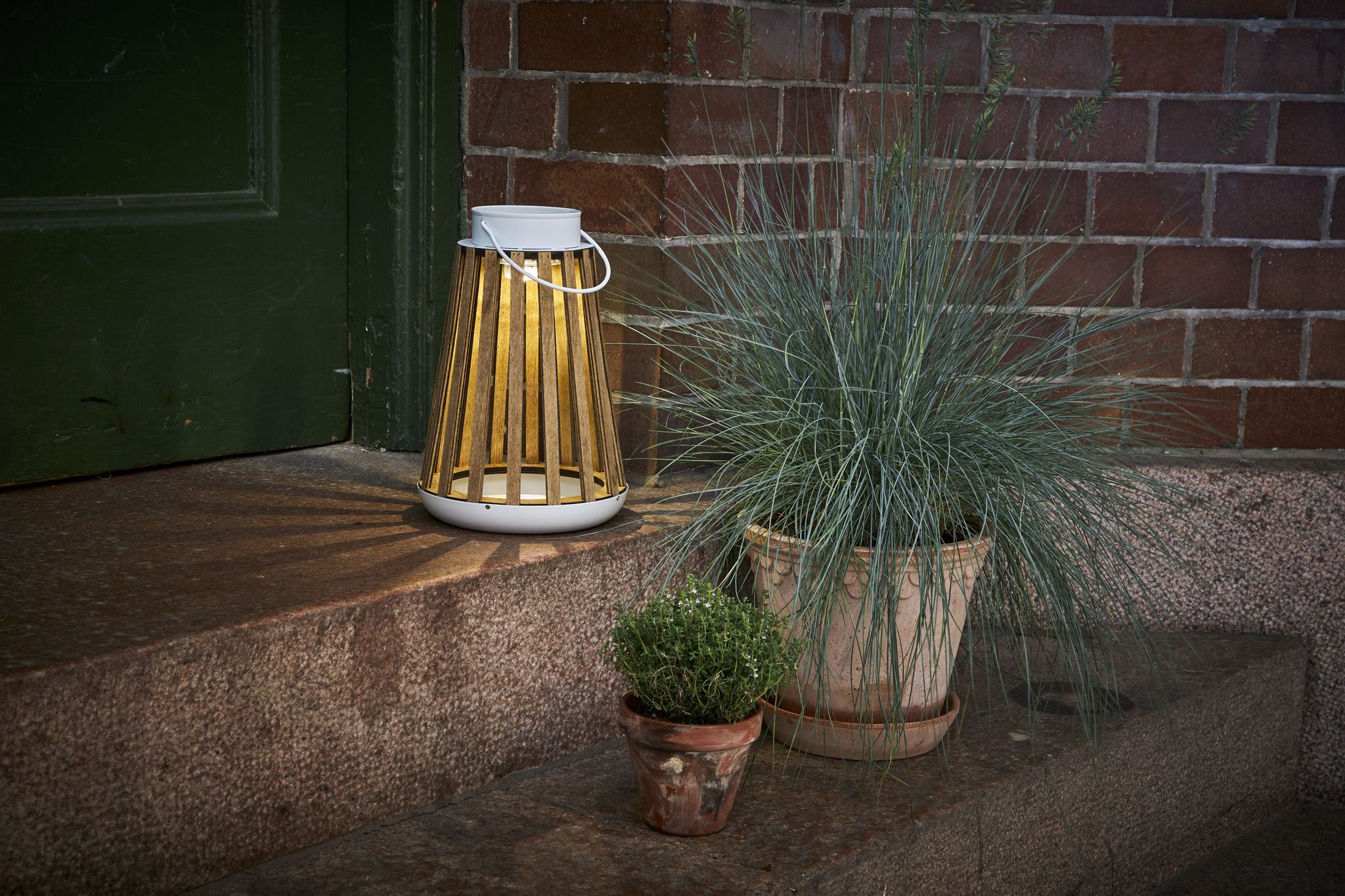 Solar Laterne Catania - Beige, Lichtfarbe Warmweiss