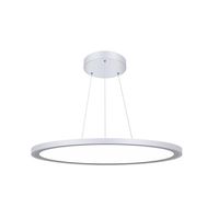 LED Dali-Pendelleuchte BIGMOON 800 (3000K) - 63W, 5100lm, 3000K ,IP20, CRI80, 120°, UGR<22, weiss, DALI dimmbar, D=800mm, H=20mm, PL=2000mm