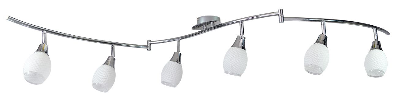 6er LED-Wand- u. Deckenschiene Rom - E14, 24W, IP20