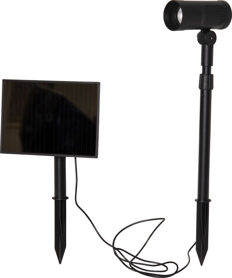 Solar Spotlight Powerspot - Indoor, Outdoor, Warmweiss, Schwarz