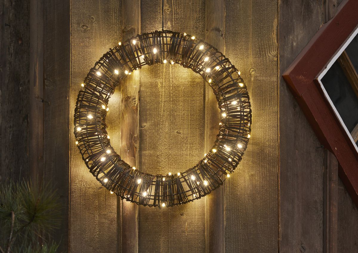 Outdoor Decoration Vicke Wreath - Indoor, Outdoor, Warmweiss, Braun