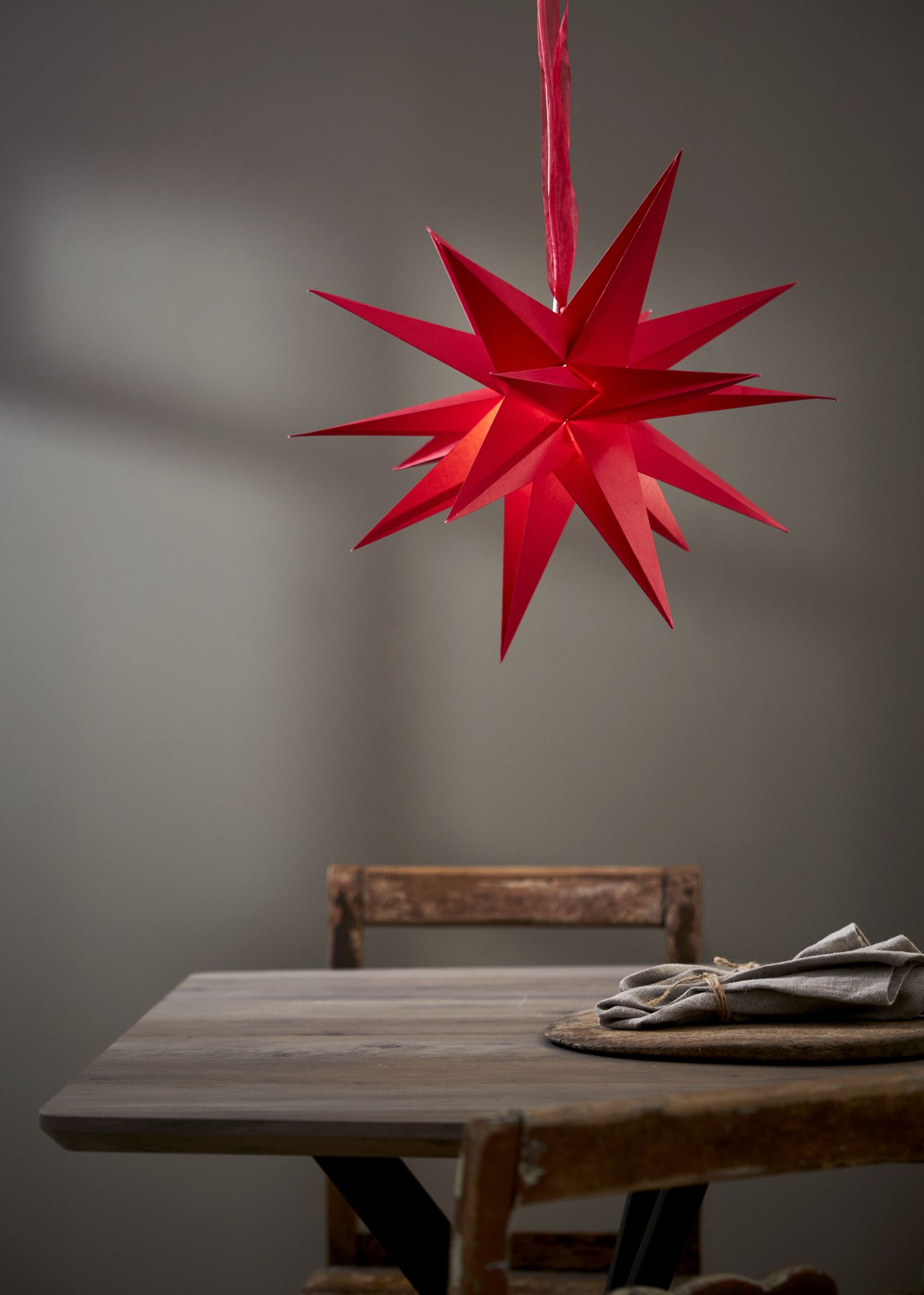 Papierstern December - IP20, Rot