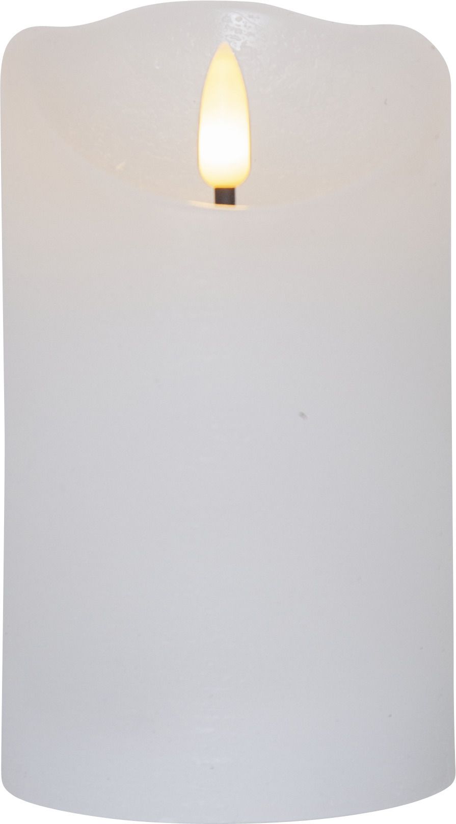 LED Pillar Kerze Flamme Rustic - Indoor, Weiss, 12.50 cm Höhe,  Timerfunktion