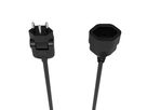 Verlängerungskabel MOVE - 1m T12/T13, schwarz, H05VV-F 3G1.0mm2 mit dreh- und klappbarem Stecker 270° / 180°