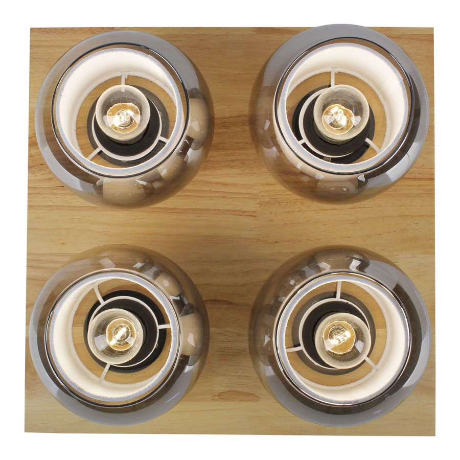 4er Wand-/Deckenspot TEXAS smokey - E27, IP20, 230V