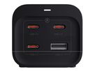 67W GaN Fast Charging Station - 2x T13, Out: USB-C1/ C2/ C3: 67W PD, C1+C2 shared: 45W + C3: 20W, USB-A: 5W, GaN, 2m Kabel, schwarz