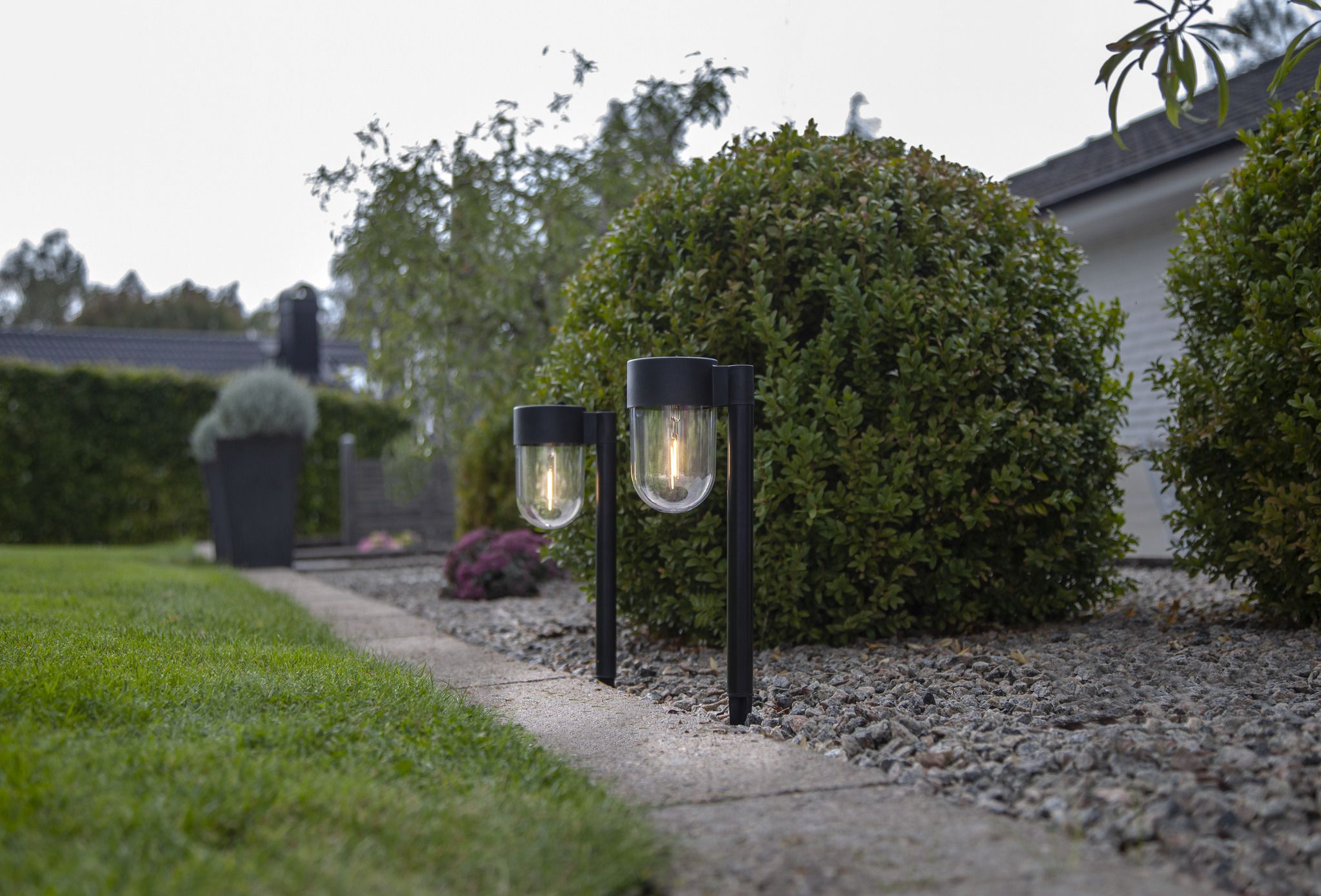 Solar Poller 2 Pack Cupola - IP44, Warmweiss, Dämmerungssensor