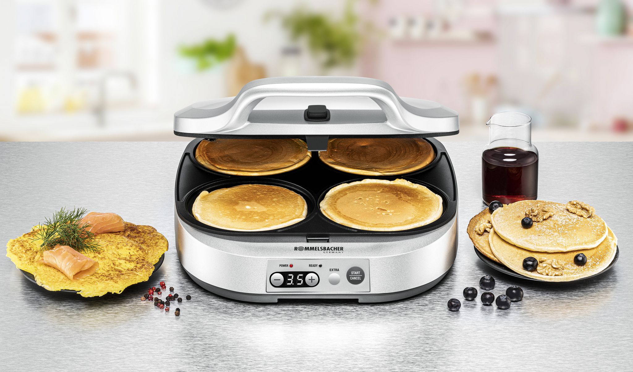 Pancake Maker 1800 Pam - Edelstahl/schwarz, 1800W