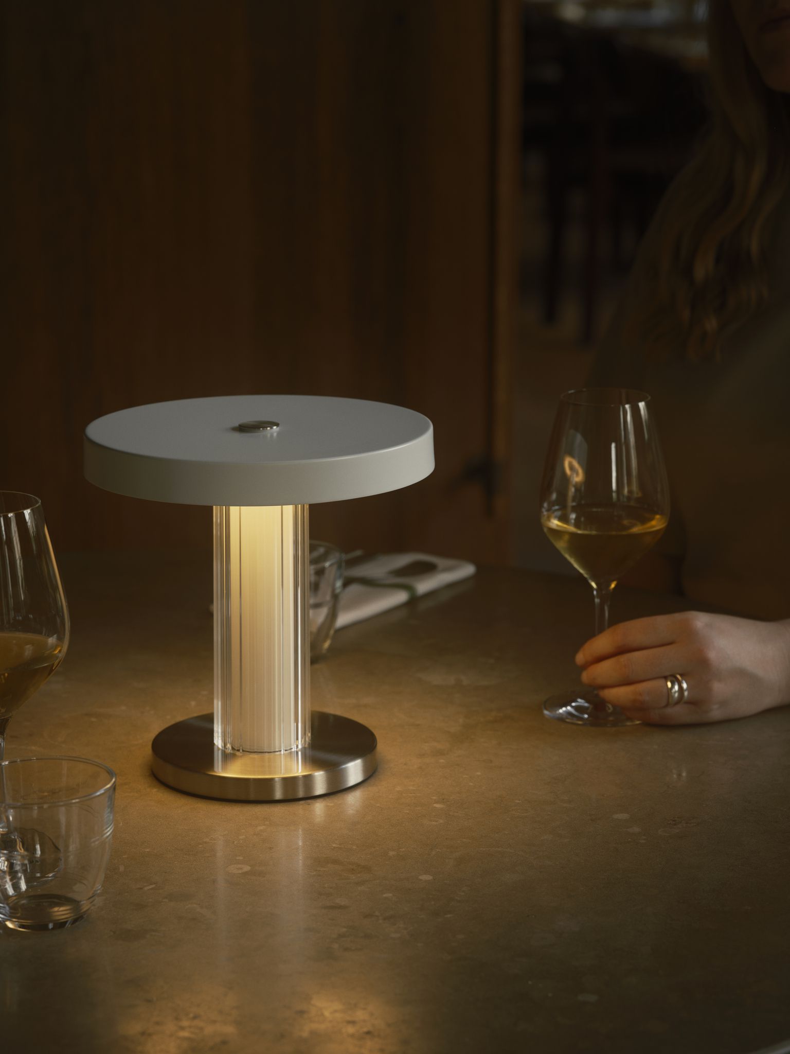 Akku Tischleuchte Trezzi Weiss - LED-Modul, 4W, 3000K, 225Lm, IP20