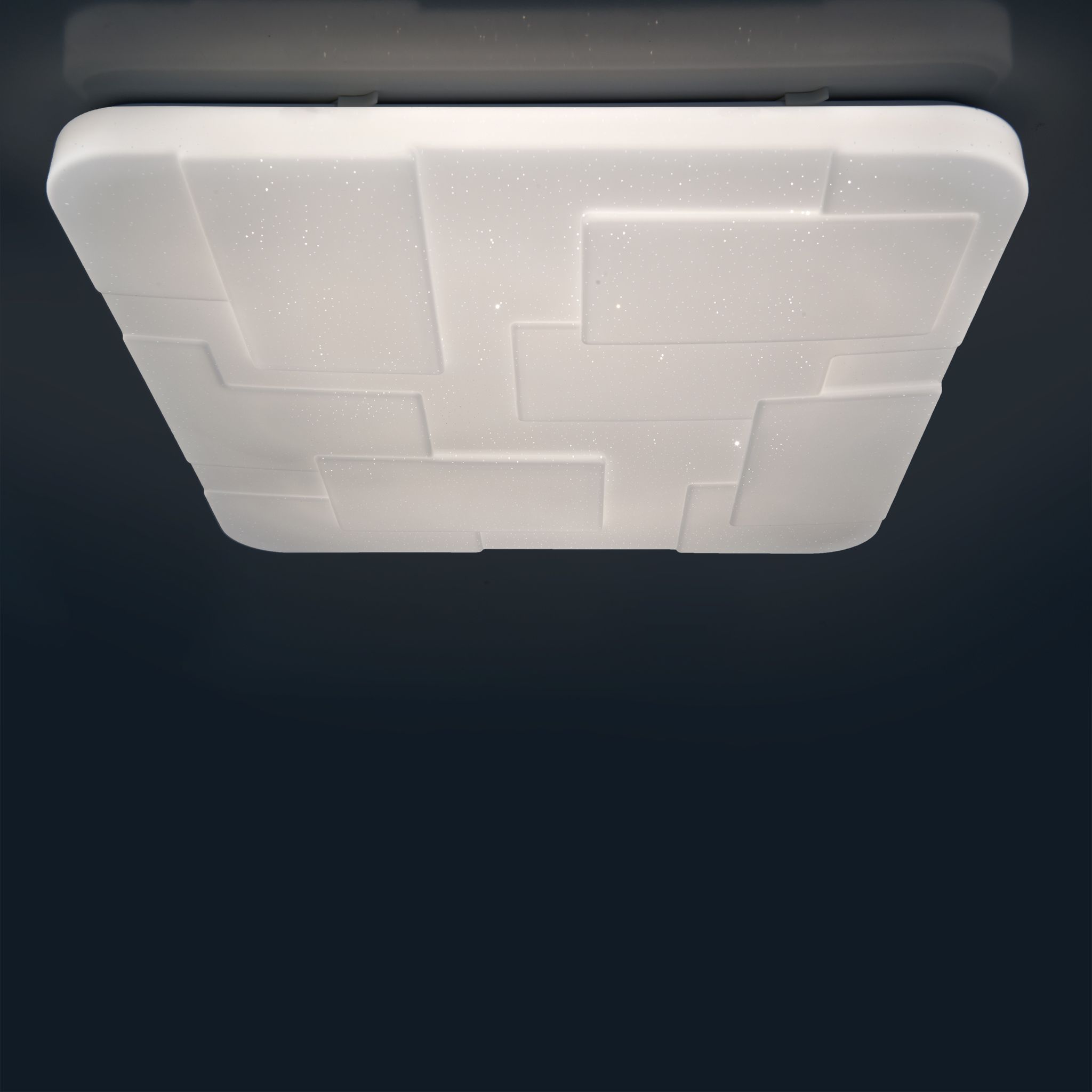 LED Deckenleuchte Luxor 54x54cm Kristalleffekt - LED fest verbaut, 2700-6500K, warm-kaltweiss