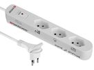 Home Station - 3x Typ 13, Flachstecker Typ 12 mit Lasche, 1.5m Kabel, inkl. Überlast-Schalter