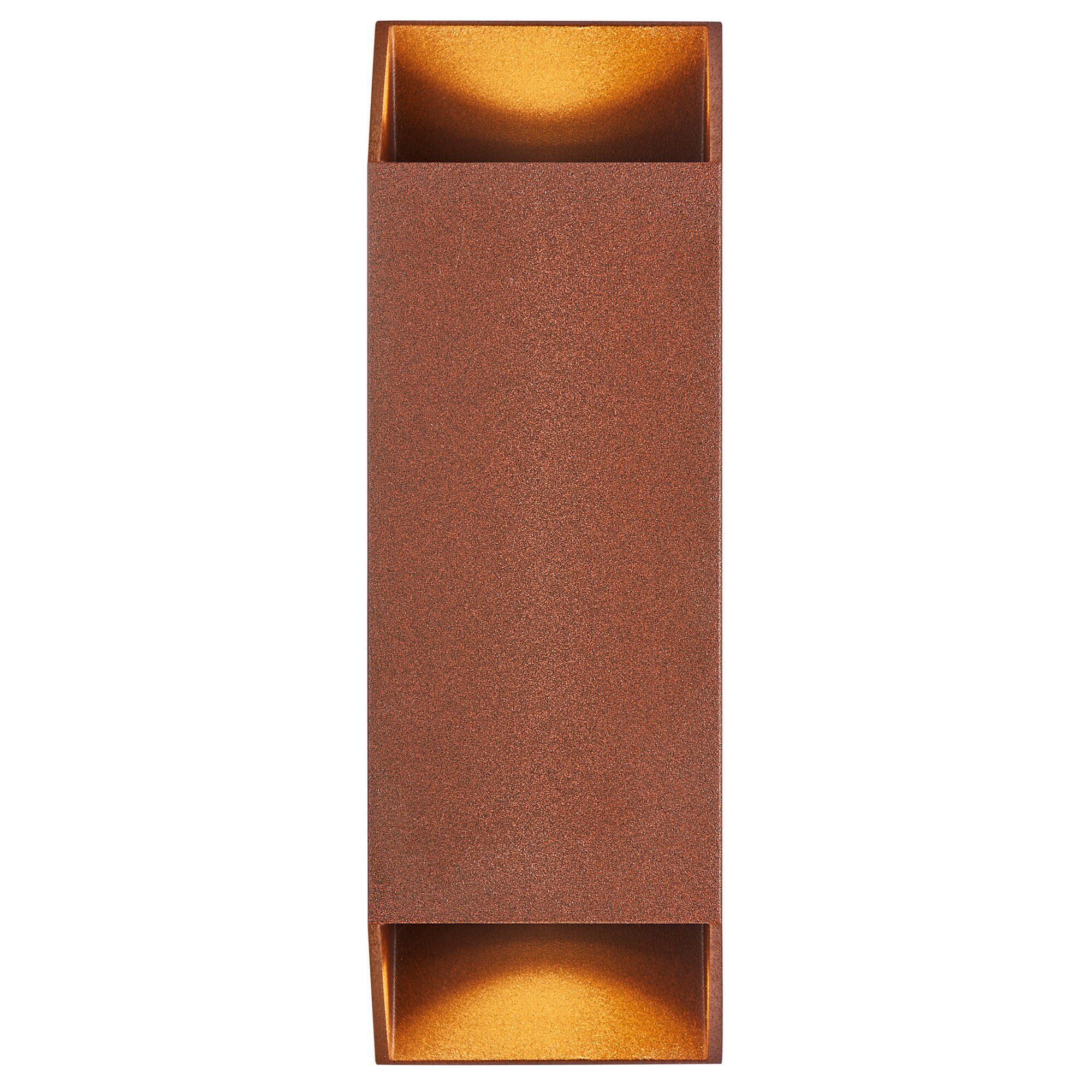 Nico Square 22, Wandleuchte, Rost - GU10, IP54, max.35W