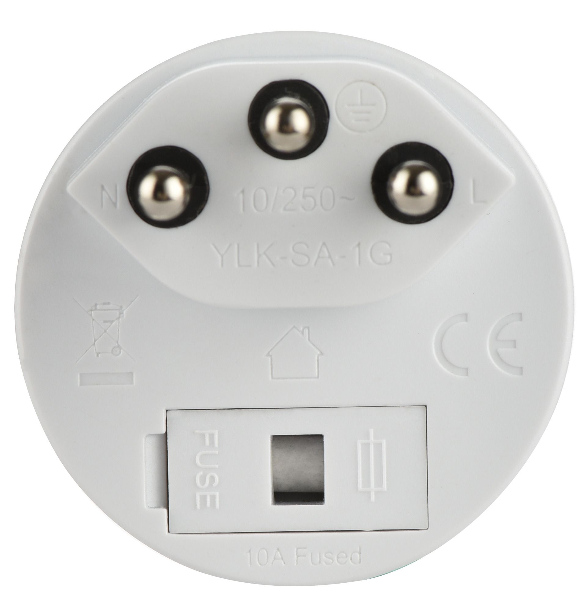 Reiseadapter NO BLOCK (offen) - Eingang: SchuKo Typ F | Ausgang Schweiz T12, 10A, weiss, offen = ohne Verpackung