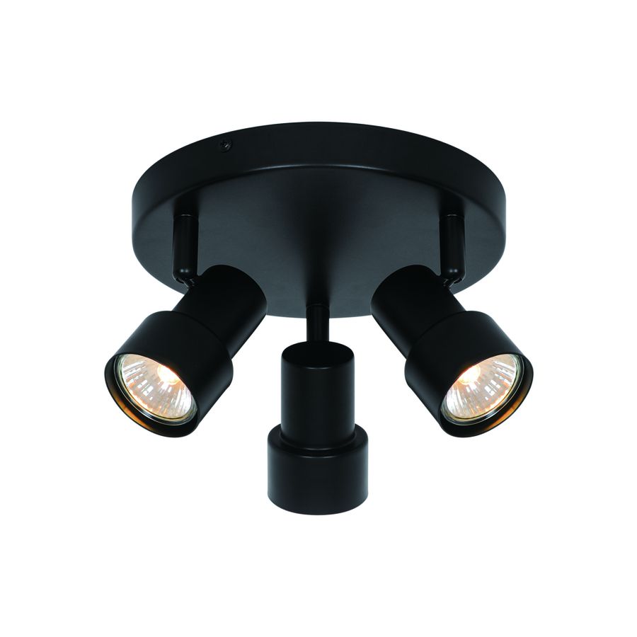 Deckenleuchte Boston 3-rondel Schwarz - 3x5W, GU10, IP20