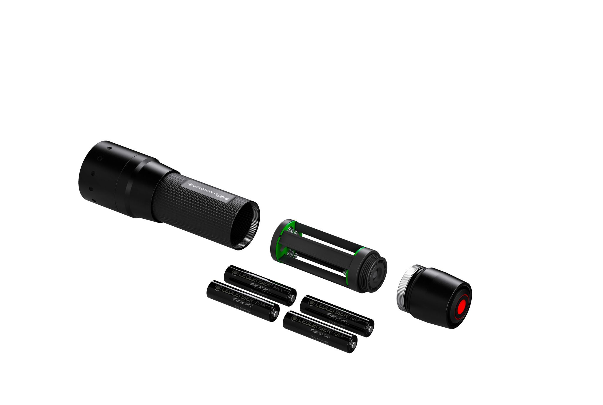 Taschenlampe P7 Core - 6000-7500K, Schwarz, Kopfdurchmesser 3.5 cm