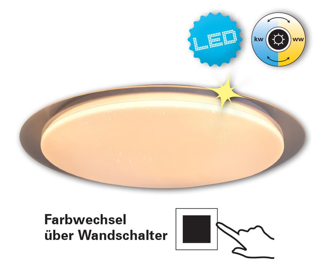 LED Deckenleuchte Locarno d:46cm - LED fest verbaut, 2700-6500K, warm-kaltweiss
