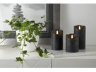 LED Pillar Kerze Flamme Rustic - Indoor, Schwarz, 10.00 cm Höhe,  Timerfunktion