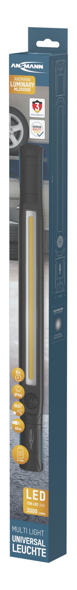 Arbeitsleuchte ML3000RD - 3000lm, IP44, Schwarzblau
