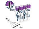 NiMH pile rechargeable Micro AAA 550mAh, 2er blister - 4er Kartonage