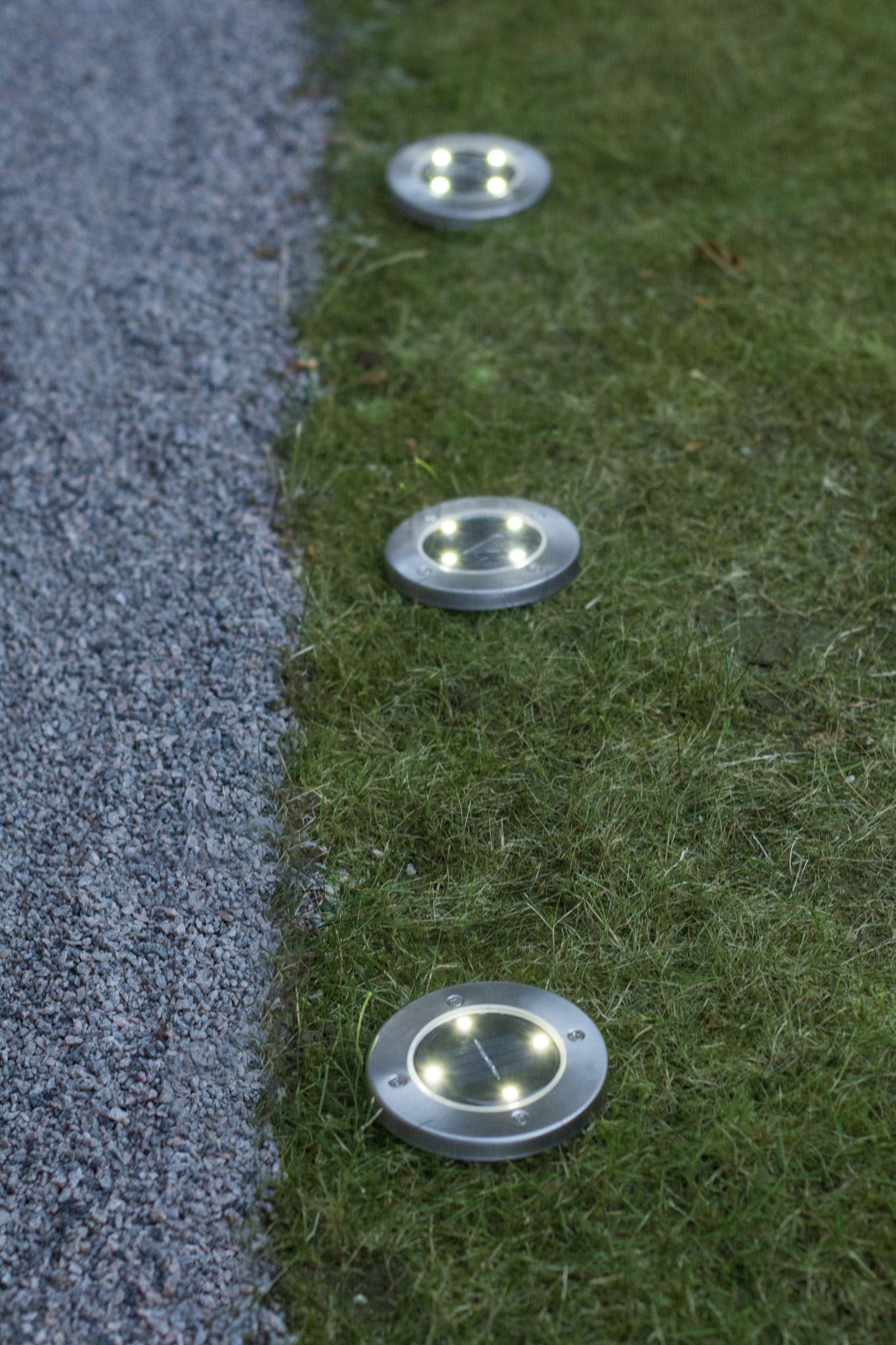 Solar 3-p Lawnlight - Silber, Lichtfarbe Warmweiss