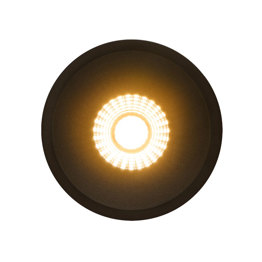 LED Einbaudownlight ALBRIC - 8W, 535lm, 2700K, IP44, CRI 90, schwarz, dimmbar, D=90mm, H=49mm, BL=83mm