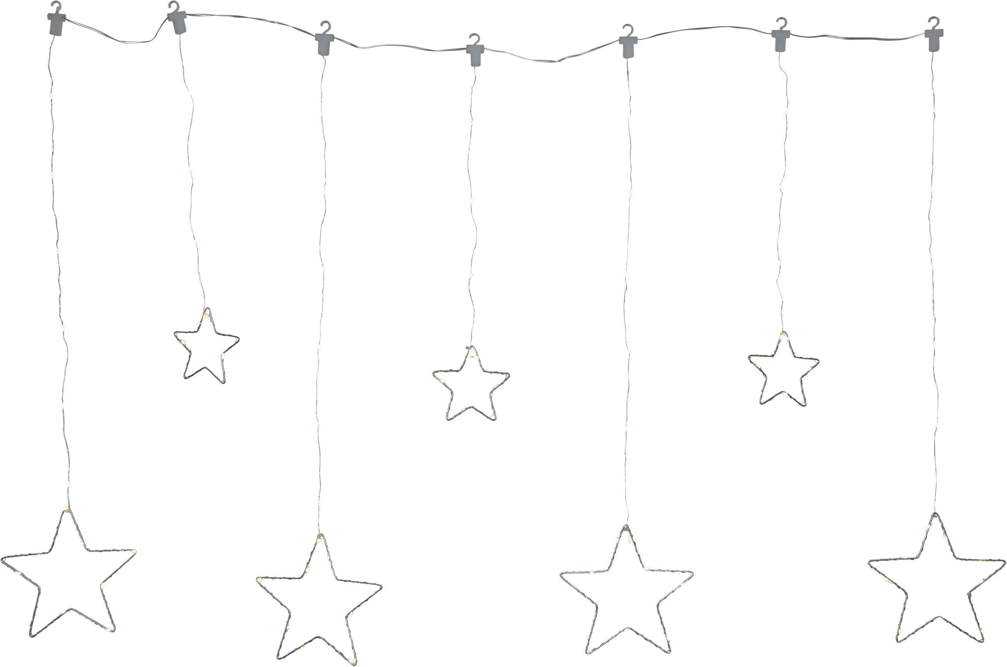 Vorhang Lichterkette Dew Drop Stars - IP20, Warmweiss, 84 LED