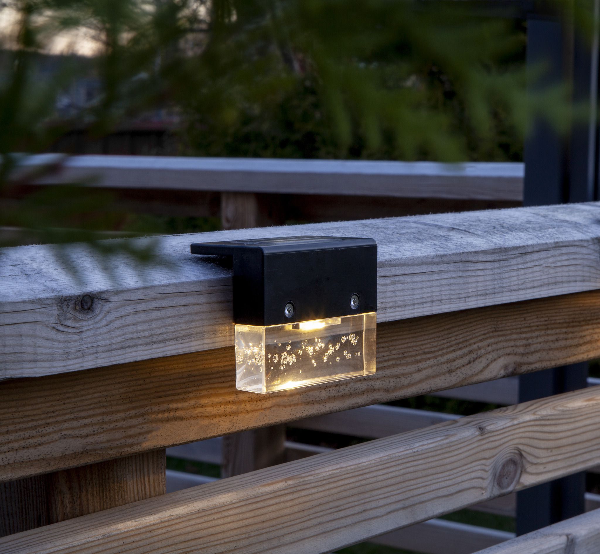 Solar-Wandleuchte Bubbly Fence - IP44, Warmweiss, 4 LED'S