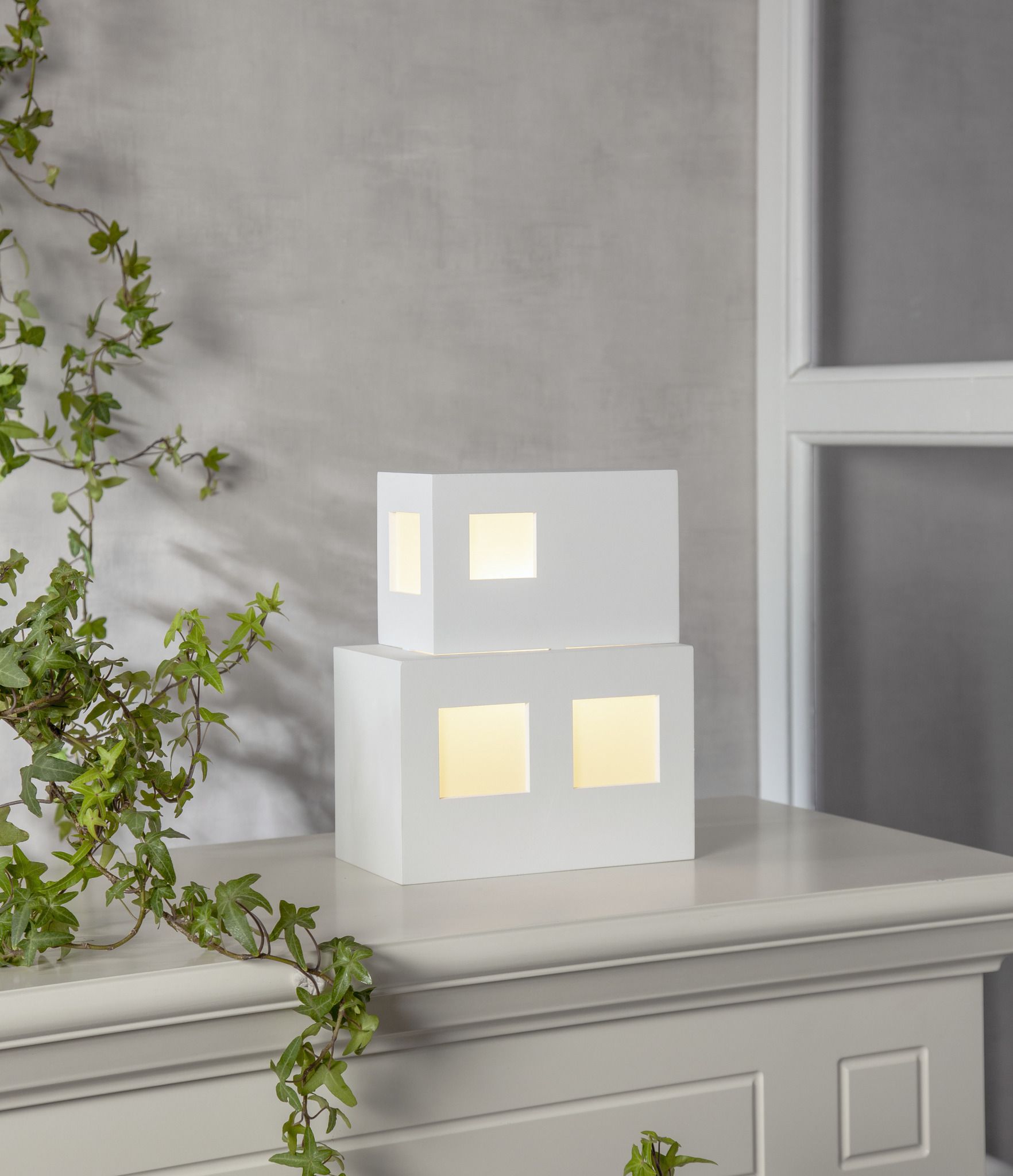 Tisch Dekoration E14 CUBE - Indoor, Weiss, 1 LED