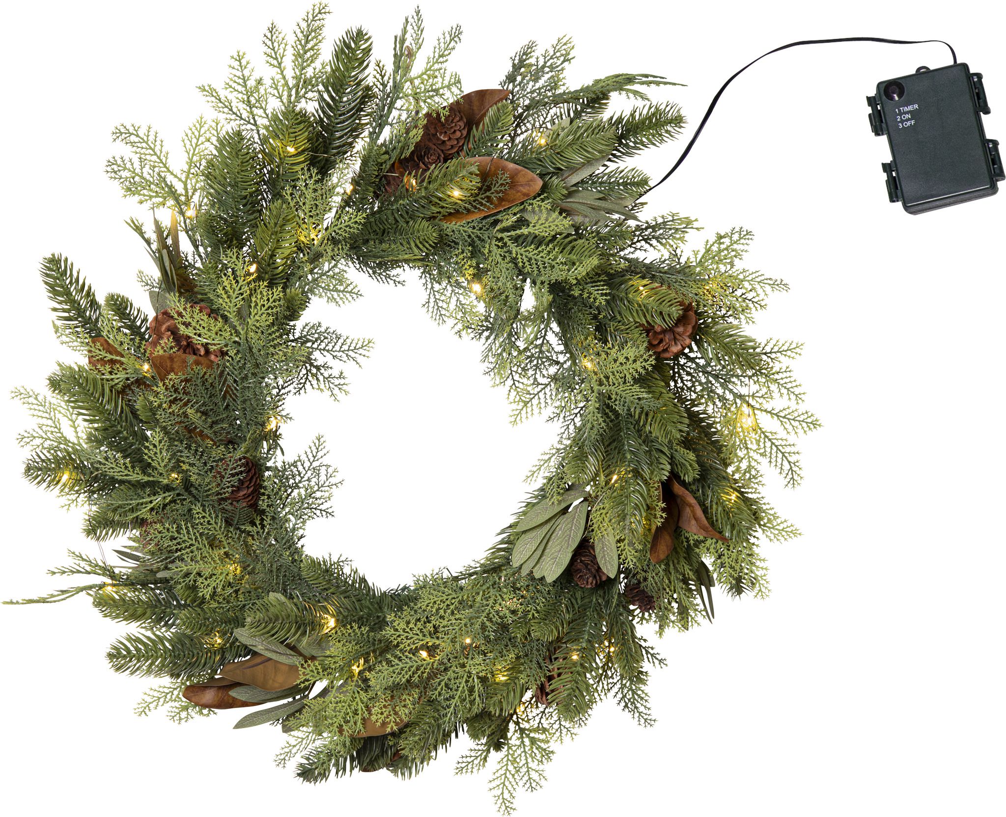 Kranz Mixi - Indoor, Warmweiss, Grün