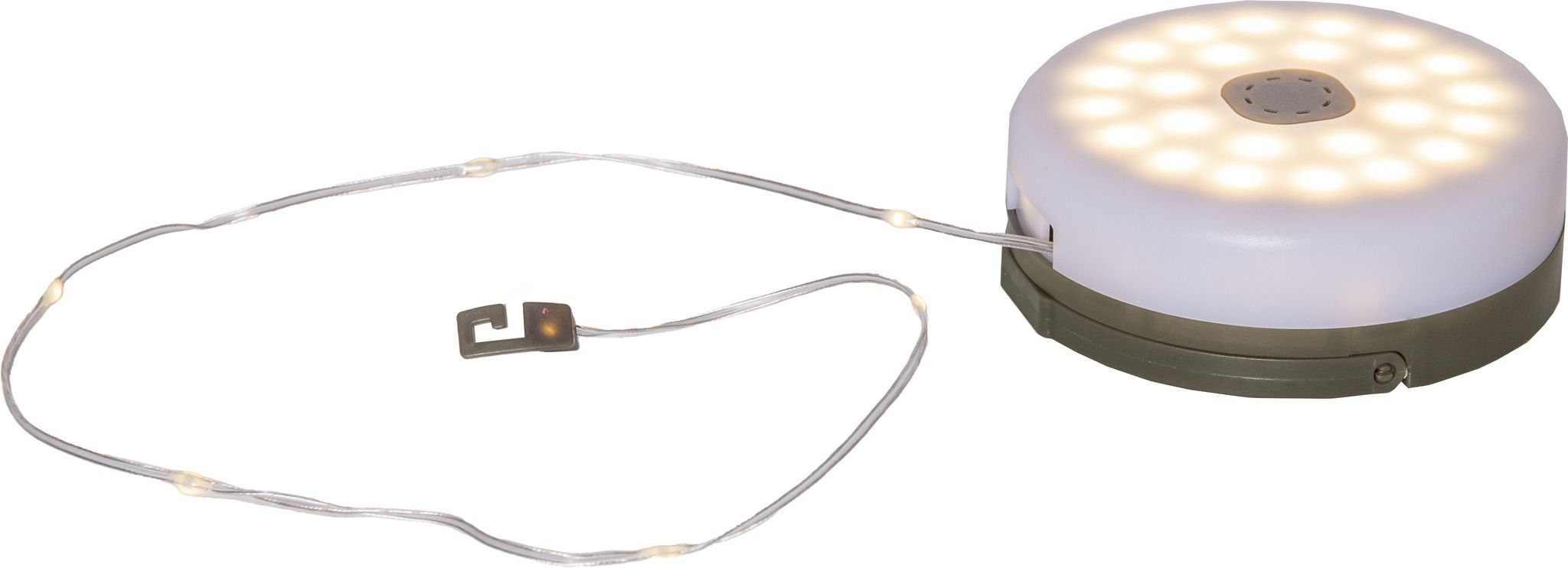 Akku Lichterkette Rondo - IP44, Warmweiss,Grün