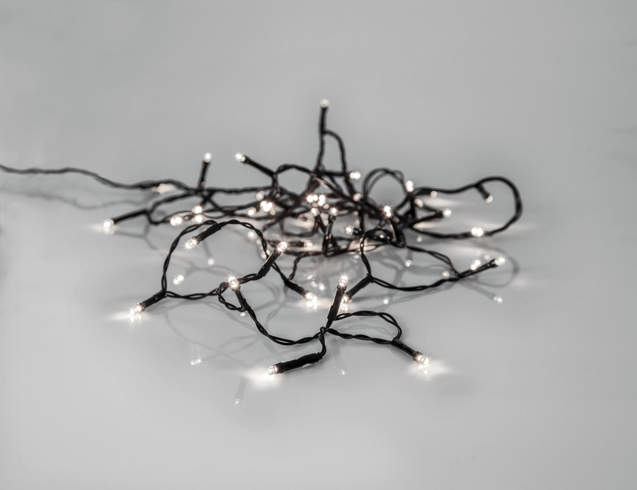 LED crispy white, Lichterkette, 80 LEDs - Schwarz, 3000K, 560cm