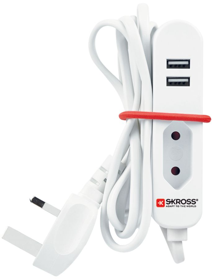 TRAVEL STATION UK - 1x Euro-Steckdose, 2x USB 2.4A (shared): 5V DC Stecker: UK & EU 10A / US 15A
