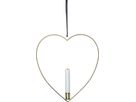 Indoor Dekoration Flamme Heart - Indoor, Messing, 28 cm Höhe, Timerfunktion