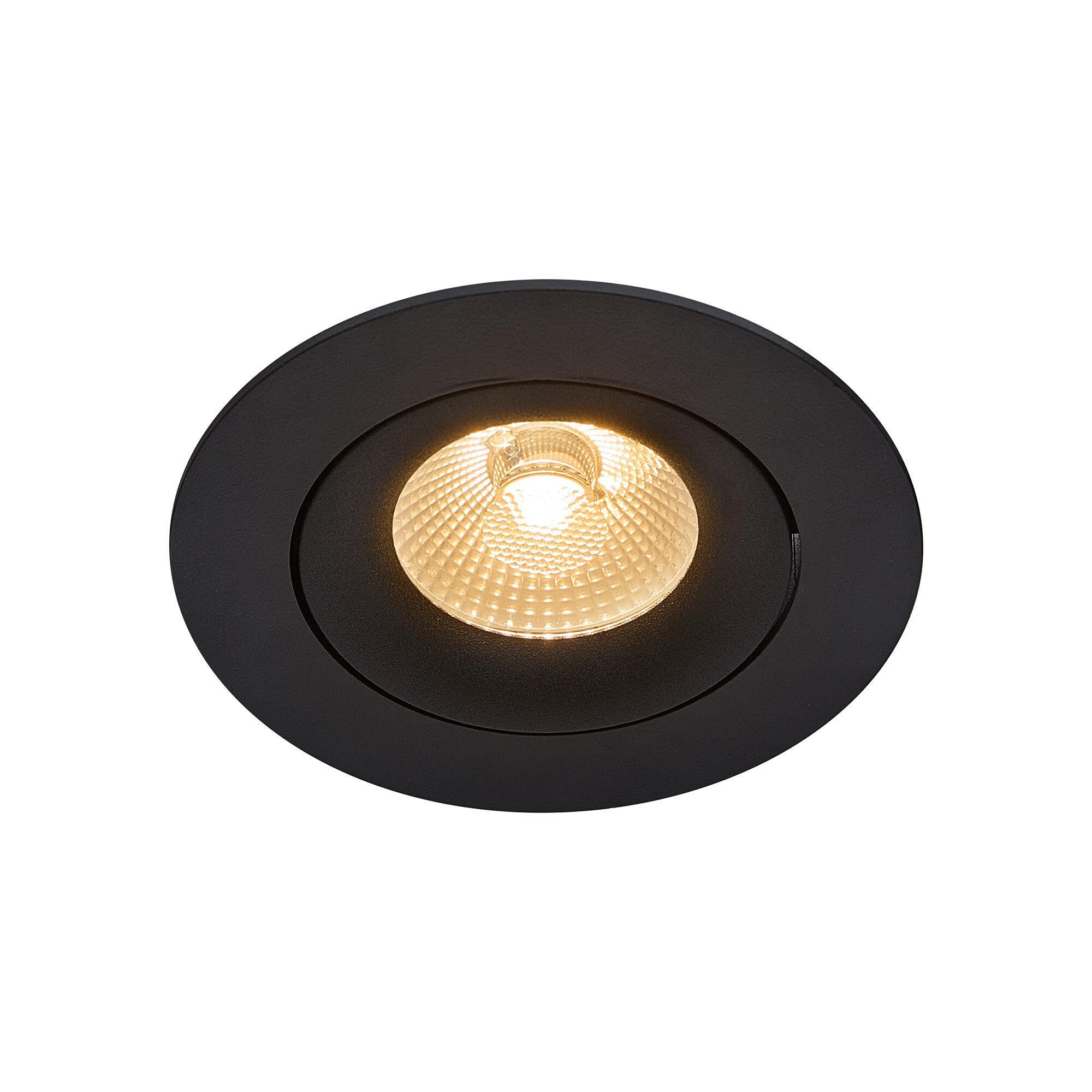 LED Einbaudownlight ALIKI - 8W, 560lm, 2700K, IP44, CRI 90, schwarz, dimmbar, D=96mm, H=45mm, BL=83mm