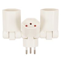 Fiche de dérivation Clip-Clap 3xT.13 - 3xT13, Stecker T12,180° einzeln klappbar, inkl. Kinderschutz