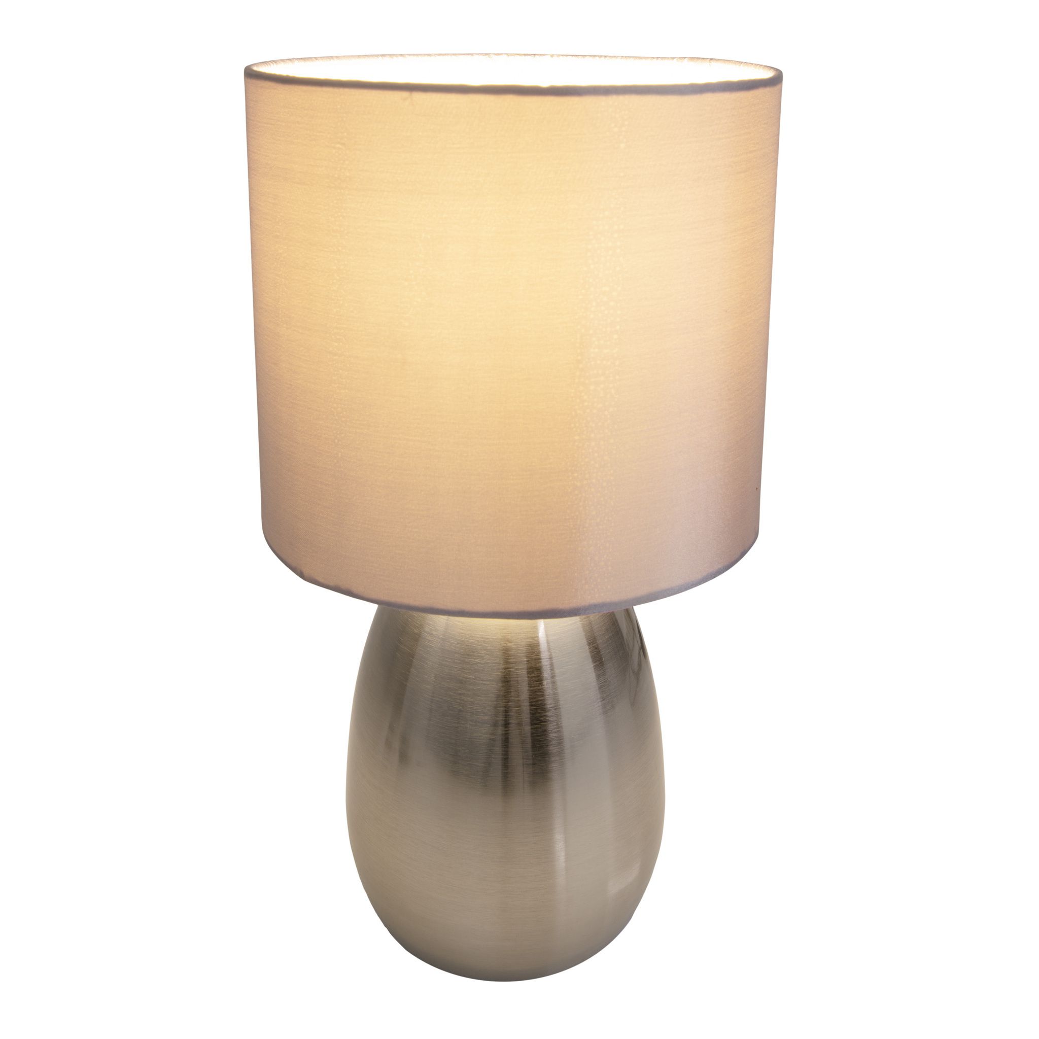 Tischleuchte Aurum H: 33 cm stahl-blank grau - E14, 40W, IP20