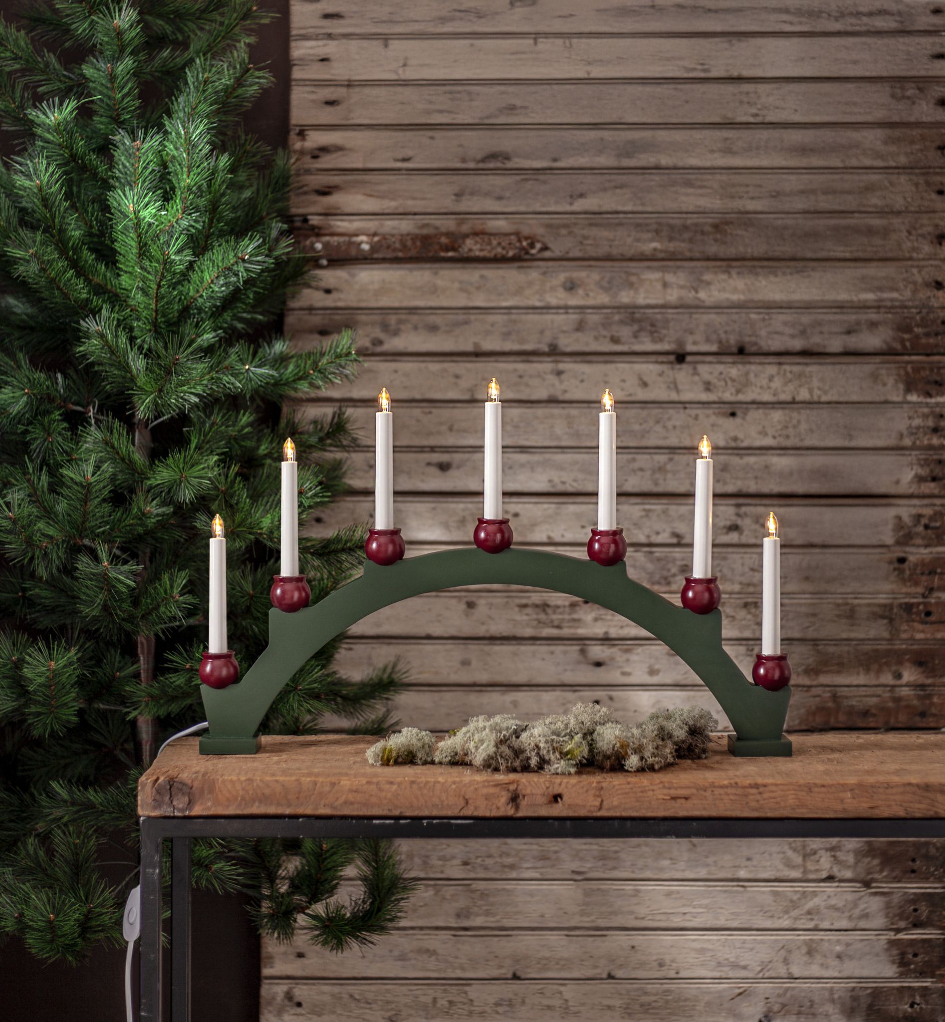 Kerzenleuchter Mora - Indoor, Grün, 40.00cm Höhe