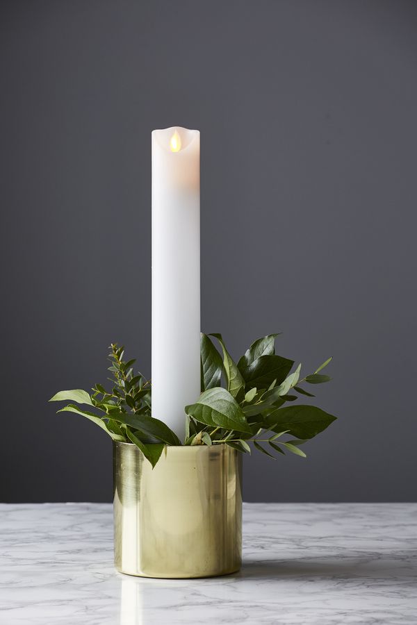 Candela in plastica a LED  M-Twinkle - Indoor, Weiss, 30cm Höhe, Timerfunktion