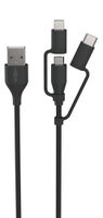 USB 3in1 Daten und Ladekabel 120 cm - USB 3-in-1 Micro/Type-C/ Lightning Daten und Ladekabel, 120cm